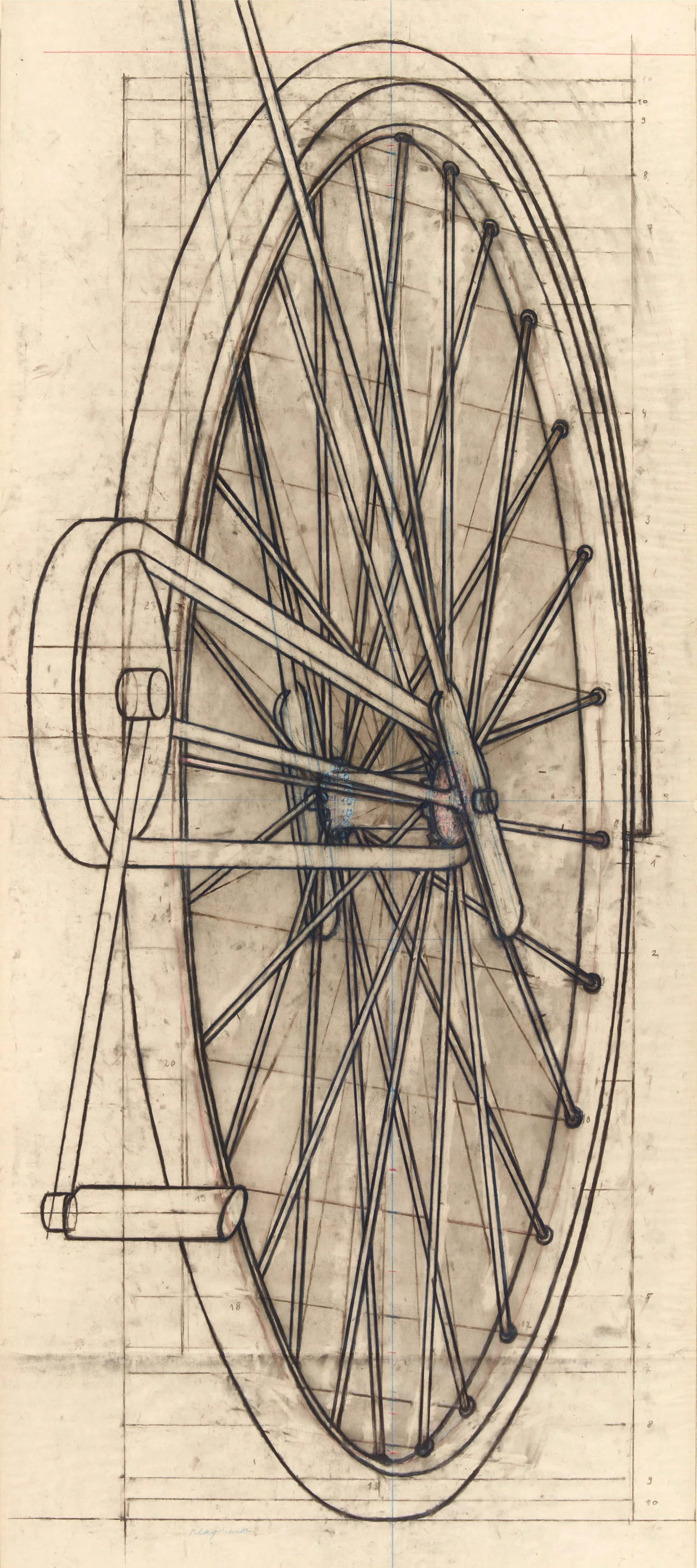 Studie zu Schicksal by Konrad Klapheck