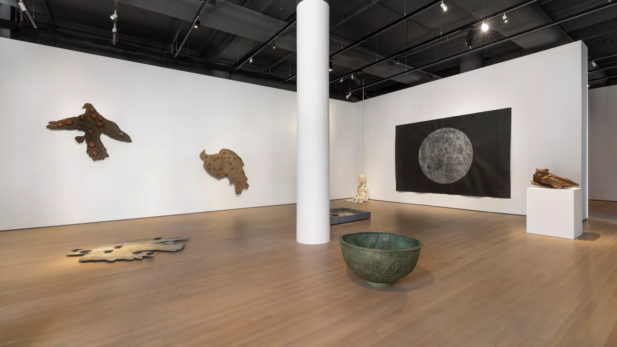 Installation view of The Moon Watches the Earth by Kiki Smith